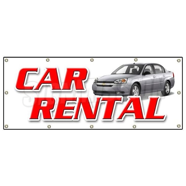 CAR RENTAL BANNER SIGN auto rent daily weekly automobil low rate